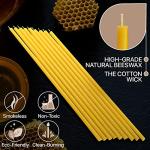 Natural Candles 7” 30 pcs Best Candle Pure Deep Yellow Bee Wax with Great Honey Scent and Cotton Wicks - Eco Friendly 100% Candles for Decoration Home Birthday Cake 1103412