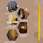 Natural Candles 7” 30 pcs Best Candle Pure Deep Yellow Bee Wax with Great Honey Scent and Cotton Wicks - Eco Friendly 100% Candles for Decoration Home Birthday Cake 1103412