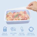 Bentgo 20-Piece Lightweight, Durable, Reusable BPA-Free 1-Compartment Containers - Microwave, Freezer, Dishwasher Safe - Periwinkle