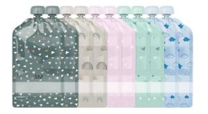 Simple Modern Reusable Baby Food Pouches for Toddlers | BPA Free Plastic, Food Safe, Freezer Safe | Refillable for Applesauce Yogurt & Puree Squeeze Pouch | 10 pack | 5oz | Assorted