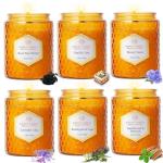 6 Pack Natural Soy Wax Jar Candles for Home Scented, 33 oz 240 Hour Long Lasting Aromatherapy Fall Candles Gifts for Women Birthday | Thanksgiving Day Christmas | Amber Candles|