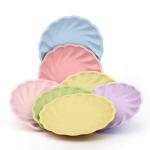 Macaron Color Sturdy Disposable Petal Plates 9 Inch - 18 Count Biodegradable Plant Fiber Tableware - Elegant Dinner Plates for Wedding, Birthday Party, Baby Shower, Holiday Feast & Celebration