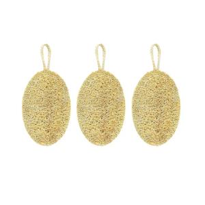 3 Pack Natural Loofah Kitchen Sponge, Eco Friendly Compostable Dish Wash Sponges, Dishwashing Sponges, Loofah Pack for Kitchen, Bathroom Cleaning