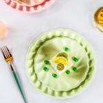 Macaron Color Sturdy Disposable Petal Plates 9 Inch - 18 Count Biodegradable Plant Fiber Tableware - Elegant Dinner Plates for Wedding, Birthday Party, Baby Shower, Holiday Feast & Celebration