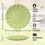 Macaron Color Sturdy Disposable Petal Plates 9 Inch - 18 Count Biodegradable Plant Fiber Tableware - Elegant Dinner Plates for Wedding, Birthday Party, Baby Shower, Holiday Feast & Celebration