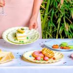 Macaron Color Sturdy Disposable Petal Plates 9 Inch - 18 Count Biodegradable Plant Fiber Tableware - Elegant Dinner Plates for Wedding, Birthday Party, Baby Shower, Holiday Feast & Celebration