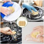 3 Pack Natural Loofah Kitchen Sponge, Eco Friendly Compostable Dish Wash Sponges, Dishwashing Sponges, Loofah Pack for Kitchen, Bathroom Cleaning