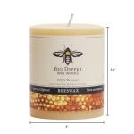 Big Dipper Wax Works 100% Pure Beeswax Pillar Candle, Medium 3" x 3.5", 60-Hour Burn, Handcrafted Honey Aroma, Clean Soot-Free Flame, Eco-Friendly Cotton Wick for Home Décor, Meditation & Relaxation