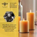 Big Dipper Wax Works 100% Pure Beeswax Pillar Candle, Medium 3" x 3.5", 60-Hour Burn, Handcrafted Honey Aroma, Clean Soot-Free Flame, Eco-Friendly Cotton Wick for Home Décor, Meditation & Relaxation