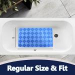 SafeLand- Non-Slip Bath, Shower, Tub Mat, TPR Material, Eco-Friendly, Non-PVC, Machine Washable, No Odor, with Powerful Gripping Suction Cups, Diamond (16"x28" White)