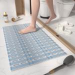 HITSLAM Shower Mat Non Slip, 27x16 Inch Bath tub Mat for Tub, TPE Shower Floor Mat with Drain Holes and Suction Cups, Bathroom Accessories, Easy Dry, Eco-Friendly, Blue