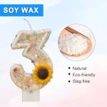 Baoyemes Creative Birthday Number Candles, Sunflower, Modern Style, Odorless, Eco-Friendly, 1 Count, Novelty Candle