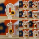 Baoyemes Creative Birthday Number Candles, Sunflower, Modern Style, Odorless, Eco-Friendly, 1 Count, Novelty Candle