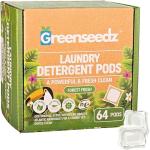 Laundry Detergent Pods, 64 Count, Fresh Scent, Eco Friendly, Biodegradable, HE Compatible, Powerful Stain & Odor Removal, Skin Friendly