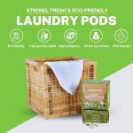 Laundry Detergent Pods, 64 Count, Fresh Scent, Eco Friendly, Biodegradable, HE Compatible, Powerful Stain & Odor Removal, Skin Friendly