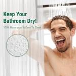 Bowery Home NOT Made in China Eco-Friendly Recycled Polyester Shower Curtain Liner – Waterproof, Sustainable, Non-Toxic Shower Curtain Liner, with Rust-Proof Grommets, 72x72IN, 4G – Clear