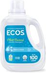 ECOS Laundry Detergent Liquid, 200 Loads - Dermatologist Tested Laundry Soap - Hypoallergenic, EPA Safer Choice Certified, Plant-Powered, Free & Clear, 100 Fl Oz (Pack of 2)