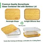 Urban Green Glass Food Storage Containers, XXLarge Size, 76oz/2260ml, 2 Pack - Bamboo Lids, Microwave & Freezer Safe, Meal Prep & Pantry Organization