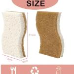 AJIT CART for Biodegradable Natural Kitchen Sponges – Eco-Friendly Compostable Cellulose and Coconut Fiber Scrubbers – Non-Scratch,Reusable Dishwashing Sponges for Kitchen Cleaning 1pice