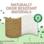 AJIT CART for Biodegradable Natural Kitchen Sponges – Eco-Friendly Compostable Cellulose and Coconut Fiber Scrubbers – Non-Scratch,Reusable Dishwashing Sponges for Kitchen Cleaning 1pice