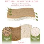 AJIT CART for Biodegradable Natural Kitchen Sponges – Eco-Friendly Compostable Cellulose and Coconut Fiber Scrubbers – Non-Scratch,Reusable Dishwashing Sponges for Kitchen Cleaning 1pice