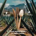 Sustainable Agave Co - Agave Fiber Cutlery Set - 200 pcs/each (600pcs total) - Plant-Based, Made With Upcycled Materials - Bulk Brown Forks, Knives Spoons Variety Pack