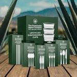 Sustainable Agave Co - Agave Fiber Cutlery Set - 200 pcs/each (600pcs total) - Plant-Based, Made With Upcycled Materials - Bulk Brown Forks, Knives Spoons Variety Pack