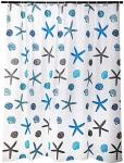 meioro Shower Curtain Eco-Friendly Waterproof Bathroom Curtains Ocean Theme Semi Translucent Shower Curtain Liners with Rustproof Grommets(Starfish and Seashells, 70'' x 70'')