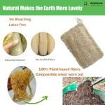 Honsva Natural Loofah Kitchen Sponge (3 Pcs) No Scratch Scrubber for Dishwashing, 100% Plant Fibers Vegetable Scrubber, Zero Waste and Eco Friendly Loofa, Square, Large Size
