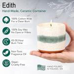 Hyggelight - The Growing Candle, Lavender Scented, 8.5oz Ceramic Pot, Single Wick Aromatherapy Candles, 100% Soy for Women and Men, Edith