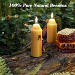 15-Hour Natural Pure Beeswax Candles for Candle Lanterns, Long Lasting Burning Candles Bulk for Camping, Emergency, Survival Emergency Preparedness (10)