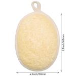 TEXNINC 3 Pack Natural Loofah Bath Exfoliation Body Scrubber & Shower Sponge, Eco-Friendly Biodegradable Exfoliating Scrubber for Women & Men, Beige