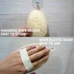 TEXNINC 3 Pack Natural Loofah Bath Exfoliation Body Scrubber & Shower Sponge, Eco-Friendly Biodegradable Exfoliating Scrubber for Women & Men, Beige