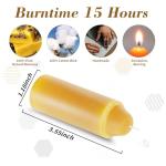 15-Hour Natural Pure Beeswax Candles for Candle Lanterns, Long Lasting Burning Candles Bulk for Camping, Emergency, Survival Emergency Preparedness (10)