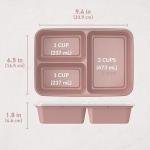 Bentgo Prep - 20-Piece 3-Compartment Reusable Meal Prep Containers with Lids, PFAS & BPA Free Materials, Durable, Microwave, Freezer, & Dishwasher Safe To Go Food Storage (Rosette Glitter)