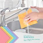 Jekayla Swedish Dishcloth Cellulose Sponge Cloths, Eco-Friendly Reusable Cleaning Cloths for Kitchen, 12 Pack of Absorbent Dish Washing Paper Towel(12 Dishcloths - White)