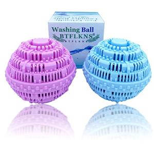 Laundry Balls Set, Eco-Friendly Super Washing Machine Laundry Ball, All Natural Washer Ball Laundry Detergent Alternative, Household Can Be Reused 2000 Washings(2pcs Balls, Pink,Blue)