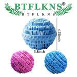 Laundry Balls Set, Eco-Friendly Super Washing Machine Laundry Ball, All Natural Washer Ball Laundry Detergent Alternative, Household Can Be Reused 2000 Washings(2pcs Balls, Pink,Blue)