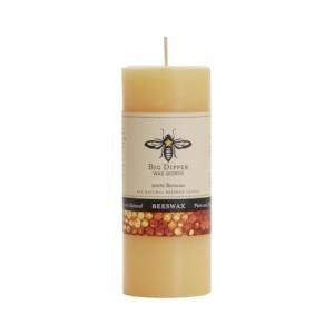 Big Dipper Wax Works 100% Pure Beeswax Pillar Candle, Small 2" x 4.75”, 40 Hour Burn, Handcrafted Natural Honey Aroma, Clean Soot-Free, Eco-Friendly Cotton Wick for Home Décor, Meditation & Relaxation