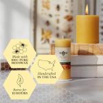 Big Dipper Wax Works 100% Pure Beeswax Pillar Candle, Small 2" x 4.75”, 40 Hour Burn, Handcrafted Natural Honey Aroma, Clean Soot-Free, Eco-Friendly Cotton Wick for Home Décor, Meditation & Relaxation