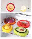 4PCS Silicone Food Storage Containers With Lids- Anti-Oxidation Avocado Saver & Onion/Lemon/Garlic,Tomato Keeper, Reusable Fresh Pods for Fridge Freezer, Fruit Vegetable Storage BoxesDishwasher Safe
