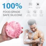 Silicone Body Scrubber,Exfoliating Body Scrubbers for use in Shower,Silicone Body Brush for Showering and Anti-Slippery Handles for All Skin Types,Eco Friendly Shower Scrubber for Body (Baby Blue)