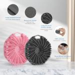 Silicone Body Scrubber,Exfoliating Body Scrubbers for use in Shower,Silicone Body Brush for Showering and Anti-Slippery Handles for All Skin Types,Eco Friendly Shower Scrubber for Body (Baby Blue)