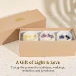 ava concept - Soy Candles with Crystals - Aromatherapy Scented Candle for Women - Lavender Vanilla Gift Set - Small Wax Melts - 3 Pack 3.5oz