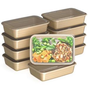Bentgo Prep - 20-Piece 1-Compartment Reusable Meal Prep Containers with Lids, PFAS & BPA Free Materials, Durable, Microwave, Freezer, & Dishwasher Safe To Go Food Storage (Gold)