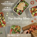 Bentgo Prep - 20-Piece 1-Compartment Reusable Meal Prep Containers with Lids, PFAS & BPA Free Materials, Durable, Microwave, Freezer, & Dishwasher Safe To Go Food Storage (Gold)