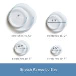 Stasher Premium Reusable Silicone Stretch Lids Variety 4-Pack, Clear, 9", 6.5", 4.5", 2.5", Airtight Seal, Food Container Covers, BPA Free, Leak-free, Dishwasher Safe, Microwave Safe, Eco-Friendly
