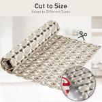 Elisstaence Shower Mat Non Slip Bathtub Mat - 36" x 16" Eco-Friendly Soft Bath Mat for Tub Non Slip Shower Mats for Inside Shower with Suction Cups and Drain Holes, Easy to Clean Quick-Drying, Brown