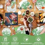 Zubebe 120 Pieces Camp Bachelorette Party Supplies Favors for 24 Guests, Paper Plates (7 and 9 Inch), Cups, Forks, Paper Napkins, Disposable Dinnerware for Party Decorations (Classic Style)