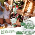 Zubebe 120 Pieces Camp Bachelorette Party Supplies Favors for 24 Guests, Paper Plates (7 and 9 Inch), Cups, Forks, Paper Napkins, Disposable Dinnerware for Party Decorations (Classic Style)